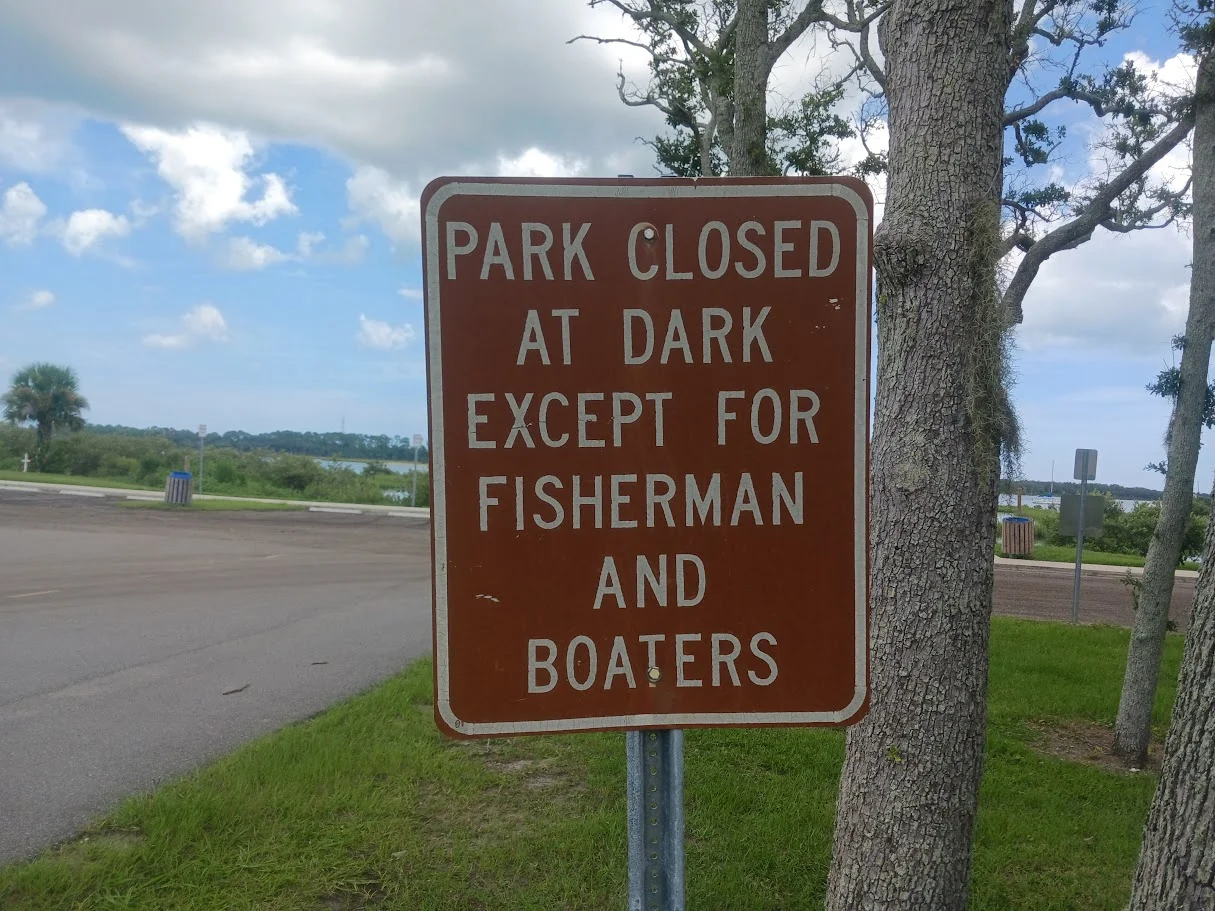 informational sign at douglas crane public boat ramp